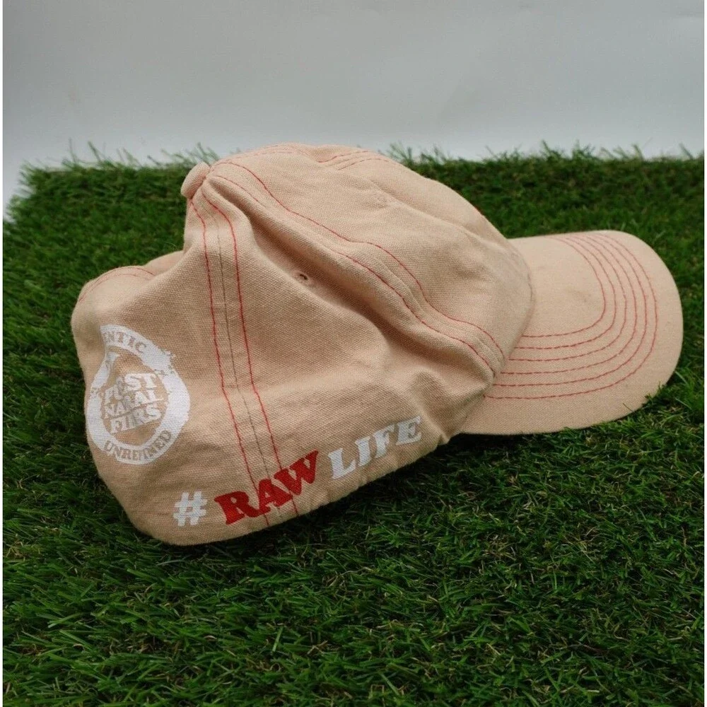 RAW Classic Baseball Hat Cap Tan Snapback Natural Rolling Papers